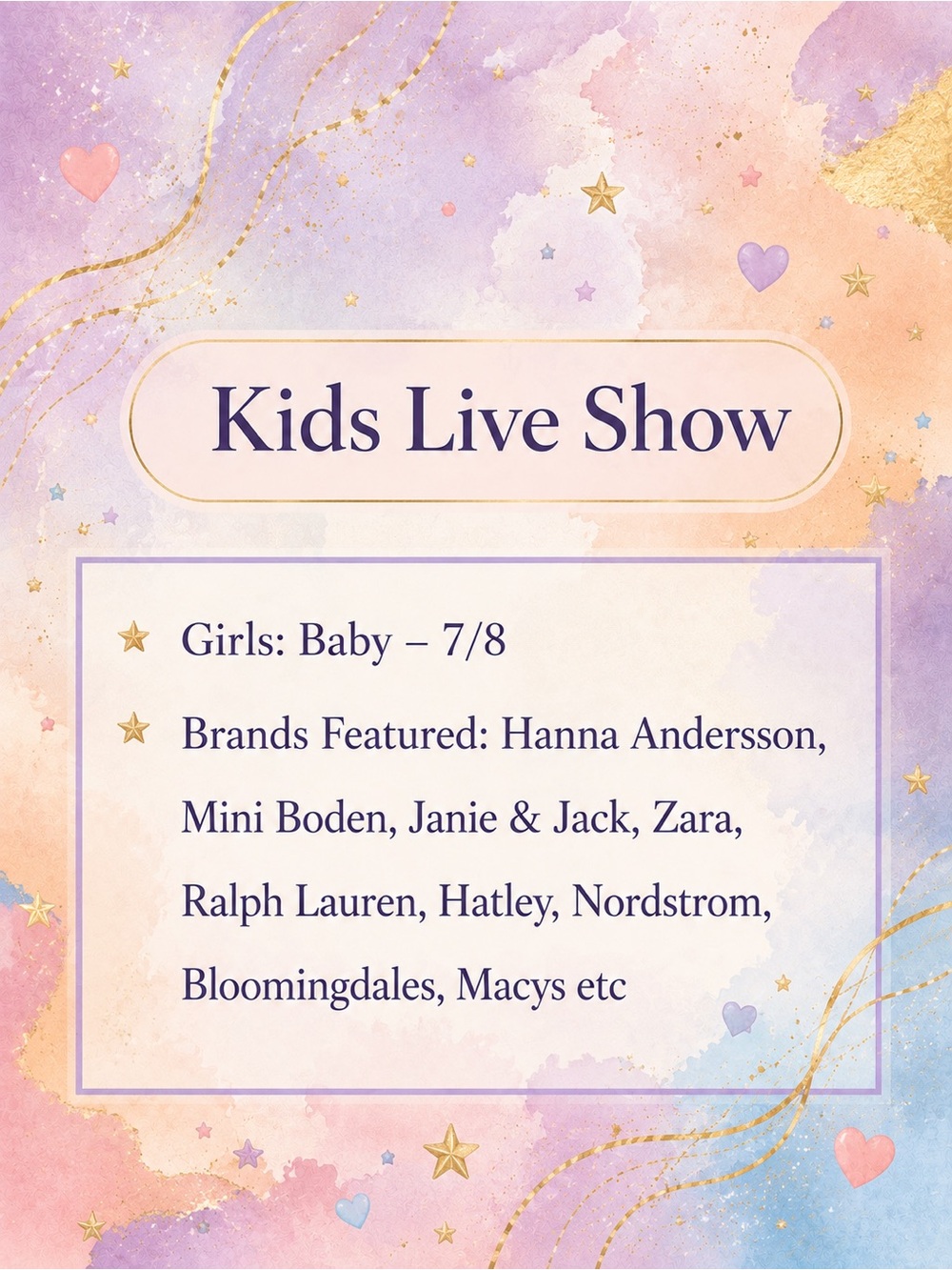 Posh Show Live Listing